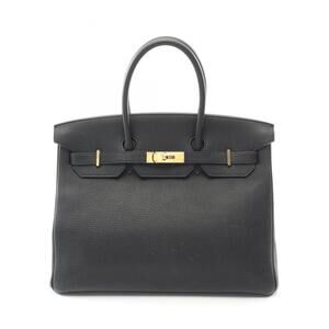 Hermes Birkin 35 handbag, leather Togo, women's, black